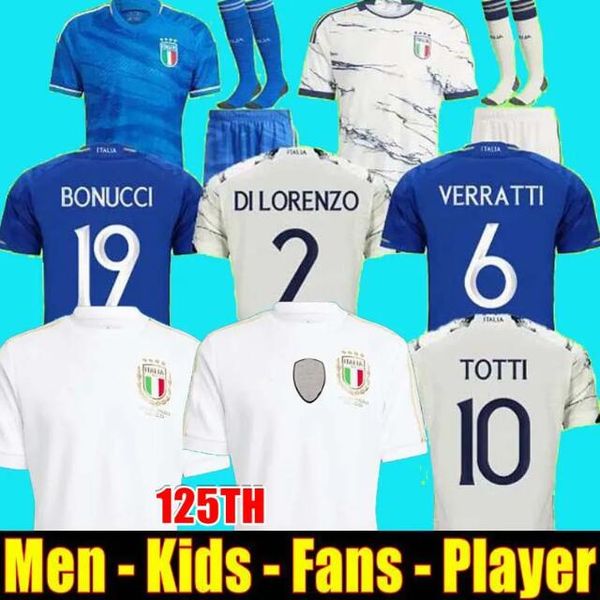 

21 22 23 bonucci soccer jersey 2021 2022 2023 italys insigne italia verratti chiellini chiesa barella football shirts set uniform men kids k, Black;yellow