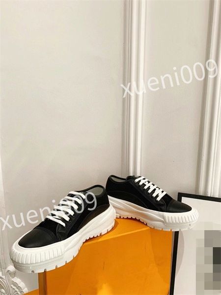 

luxurys designer casual shoes women sneakers rubber trainers genuine leather sneaker multicolor lace-up skate shoe size 35-41 dc220518, Black