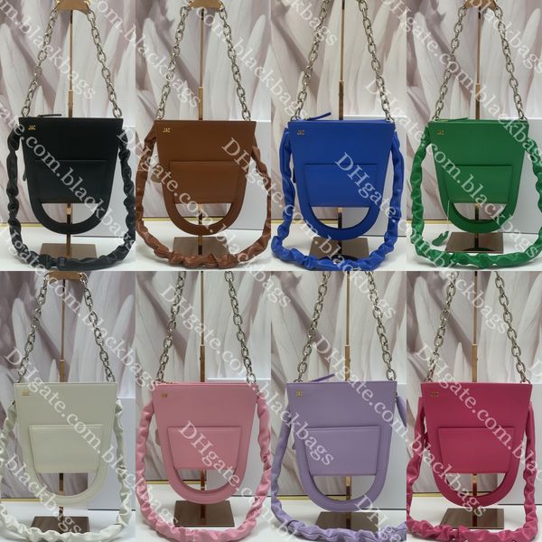 

chain underarm bag women designer shoulder bags gold letter retro handbag genuine leather solid color style