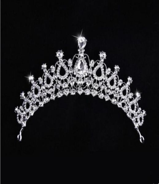 

2019 whole bridal accessories korean premium alloy faux pearl crystal luxurious brides crown ornaments headpieces wedding deco3357278, Silver
