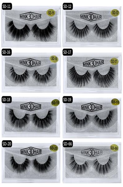 

20 style 8 d 15 mm mink eyelashes soft natural thick lashes packaging strip false eyelash custom logo8791994