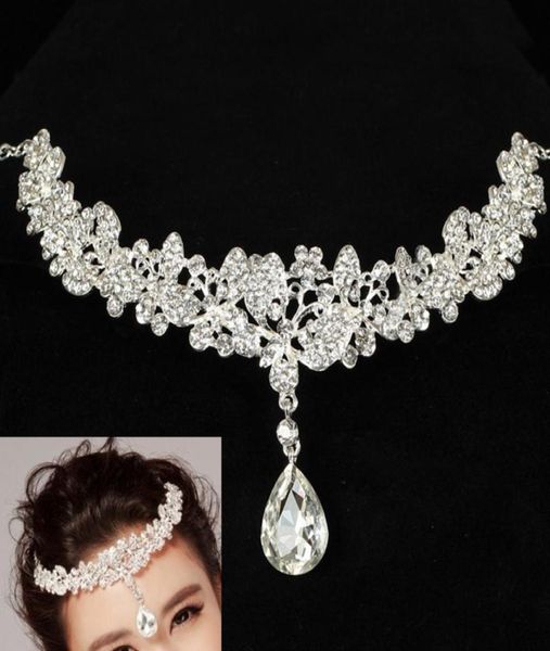 

vintage butterfly headband crystal rhinestone front hairband wedding prom party tiara hair accessories fair maiden he3759220, Silver