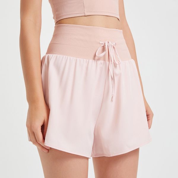 

lu loose casual quick drying sports shorts women's fitness summer thin anti-slip high waist abdominal running outside to wear yoga shor