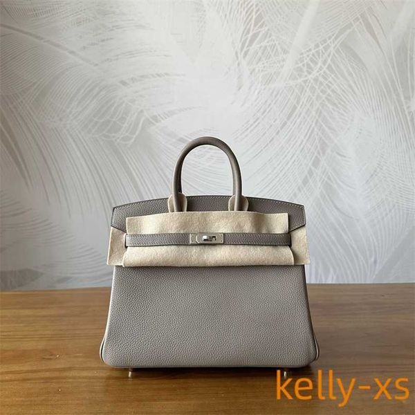 

designer 5a h ermess birkins handbag handmade wax thread full hand women's bag lychee pattern togo grayqq