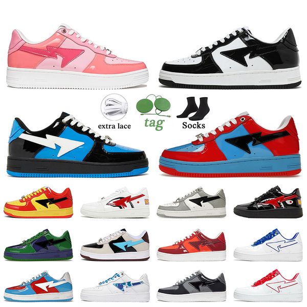 

2023 with socks designer casual shoes sk8 sta women mens fashion flat sports shoe color camo combo pink black grey orange white blue abc red