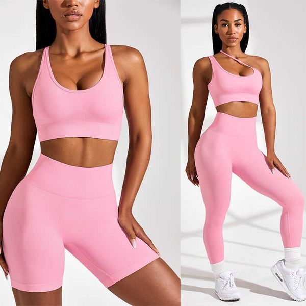 

2023ins fitness suit new knitted running bra high waist yoga pants seamless yoga set, White;red