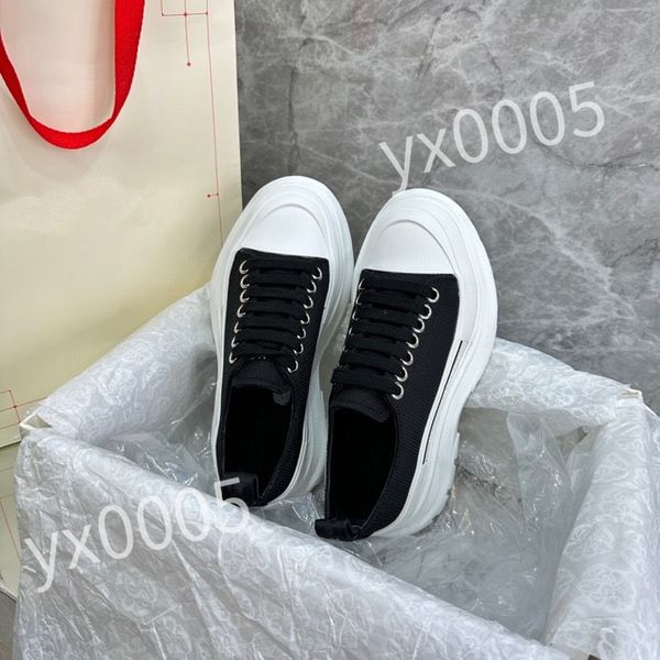 

new luxury designer flat sneaker trainer casual shoes denim canvas leather white letter fashion platform mens womens low sneakers 35-46 xsd2, Black