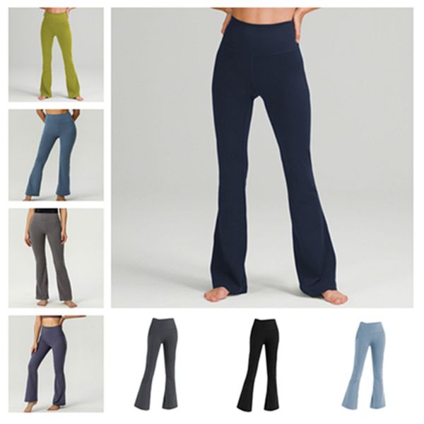 

lu-9966 yoga clothing yoga pants with pocket women jogger wide leg flared pants girls aesthetic pants women sweatpants flared wide plus