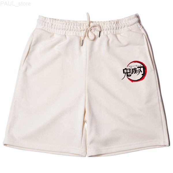

men's mens casual summer demon slayer fashion knee length drawstring men pure cotton ventilate sport fitness shorts l230703, White;black