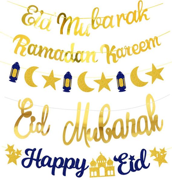 

eid mubarak banner glitter star moon letter paper bunting garland islamic muslim party ramadan kareem decorations for home 20229601354