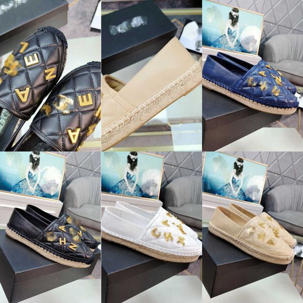 

2023 new women's casual shoes brand hemp rope braided designer flat fisherman shoes comfortable breathable multifunctional luxury c sho, Black