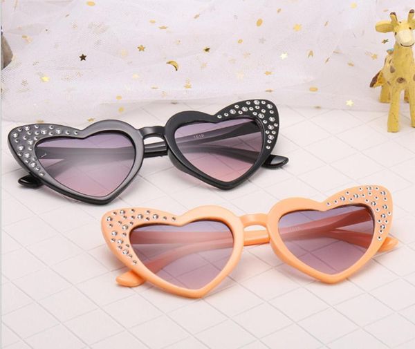 

kids sun glasses girls love heart shape uv 400 sunglasses shining children inlay rhinestones pography props kid beach sunblock 3178409, Blue