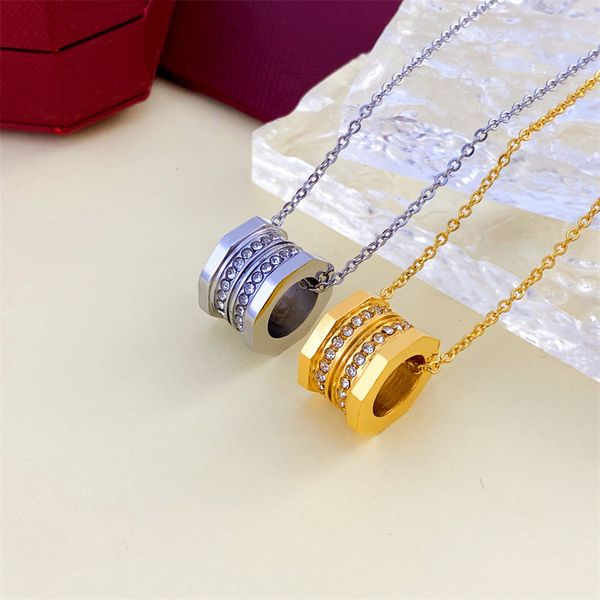 

love necklace designer for women netizen personality pendant fashion trend stainless steel collar chain simple and versatile octagonal titan, Silver