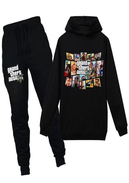 

v gta 5 set hoodies and pants 2pcs sets toddler boys clothing kids tracksuit sportsuit outfit t shirts4783098, White