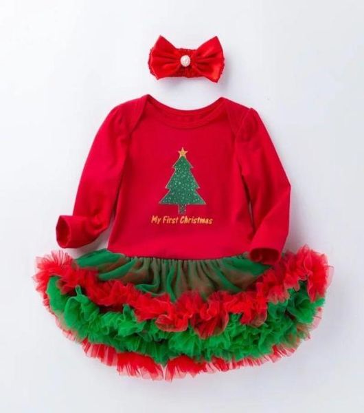 

clothing sets baby girl dress set my first christmas tutu princess dresses born infant toddler girls outfits 2pcs clothes romper g4766711, White