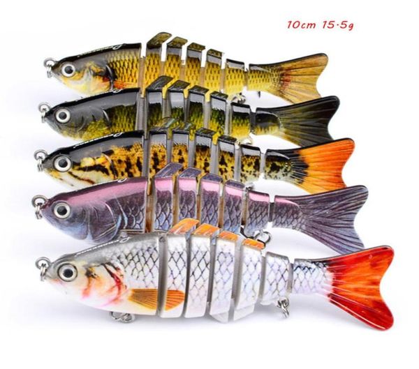 

10cm 155g multisection fish hook hard baits lures 6 treble hooks 5 colors mixed plastic fishing gear2481654