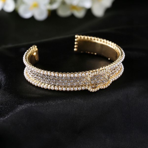 

woman bangle ccity logo designer luxury brand metal gold bracelets women man open bracelet jewelry gift 794545, Black