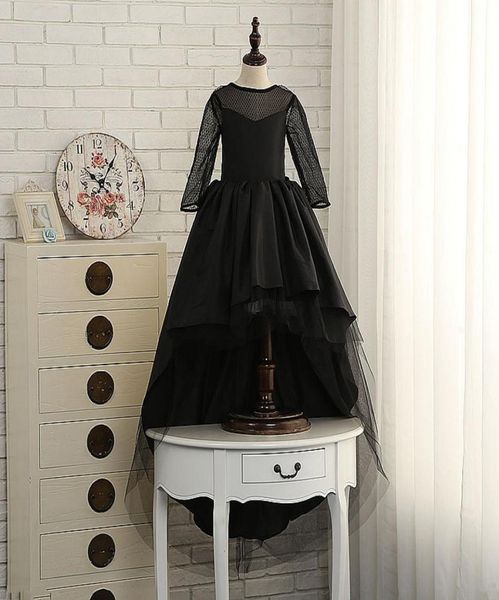 

cute lace appliques flower girls dresses high low ball gown wedding party little girl gowns first communion dress flowers9341090, White;blue
