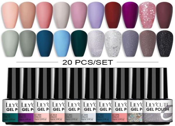 

nail art kits lilycute 7ml gel polish set semi permanent hybrid varnish matte base coat soak off uv led varnishes7207016