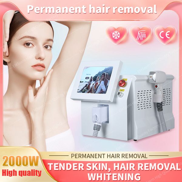 

professional salon equipment 755 808 1064 diode laser painless permanent hair removal machine, Black