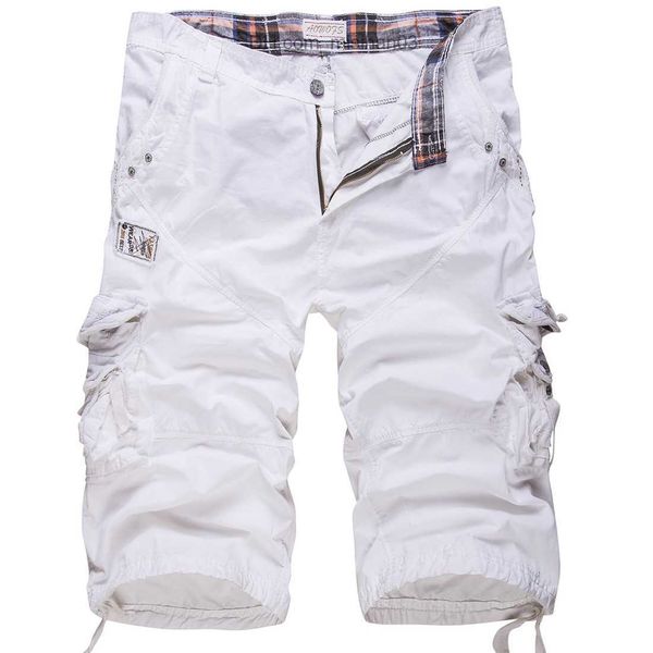 

men's shorts men's shorts loose large size cargo shorts cotton men's tactical casual shorts solid color patchwork military sh, White;black