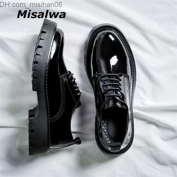

dress shoes dress shoes misalwa mid heel men oxford patent leather british 's office formal lace-up black z230704