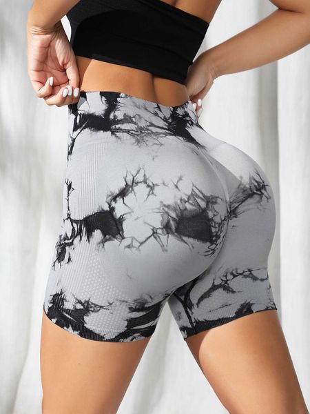 

seamless high waist high elastic tie dyeing exercise leggings hip lifting tie bleaching honey peach yoga fitness pants, White;red