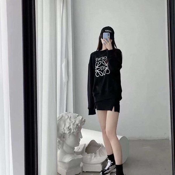 

designers hoodies loew's fashion man long sleeve warm cotton autumn and winter new big printing round neck sweater men women lovers loo, Black