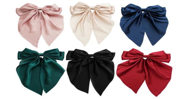 

children silk bows hair accessories kids ribbon bowknot princess barrettes boutique girls horsetail spring clip q68855804465, Slivery;white