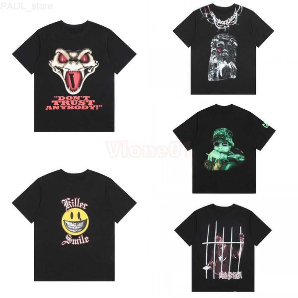 

men's t-shirts big mens t shirt fashion designer v printing cotton mans tees polos street shorts sleeve clothes tshirts size s-xl l2307, White;black
