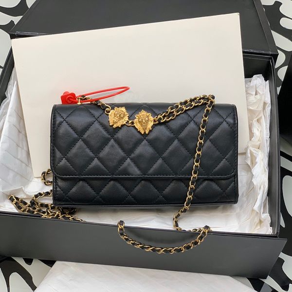 

23 designer flap phone holder with chain bag lambskin shoulder bag 17.2cm luxury flap bag high imitation crossbody bag with box zc670