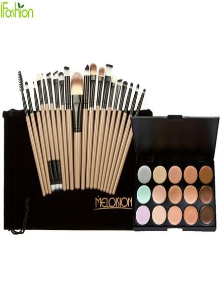 

whole 15 colors face blusher concealer palette 20 pcs wooden handle brushes makeup base foundation concealers face powder b6946358