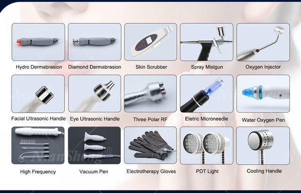 

15 in 1 oxygen jet dermabrasion machine hydro facial machine hydra machine, Black;white