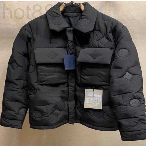 

men's down & parkas designer winter men women jacket luxury jackets 3d embroidered parka zipper cardigan coats casual coat ppti, Black