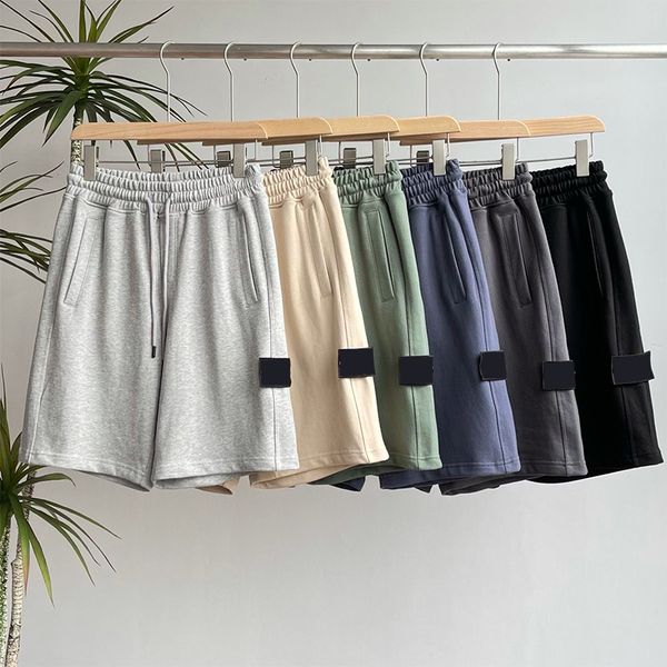 

2023 summer shorts mens short pants fashion running loose quick dry washing process of pure fabric trendy casual hip-hop stones island short, White;black