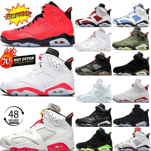 

jumpman 6 6s basketball shoes midnight navy georgetown maroon british khaki black infrared unc white red oreo electric green carmine chrome