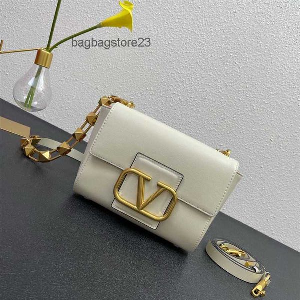

valentiino bags rivet bag designer fashion genuine leather lady heading layer cowhide small square purse crossbody shoulder chain women&#039