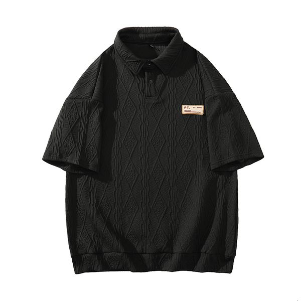 

men's polos 2023 summer 350g grams of mens shortsleeved bottoming tshirt male large size senior sense fashion polo collar men 230703, White;black