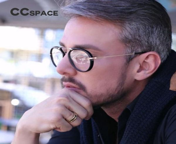 

ccspace men aviator eyeglasses frame vintage eyeglasses metal temple fashion eyewear optical su1129807360