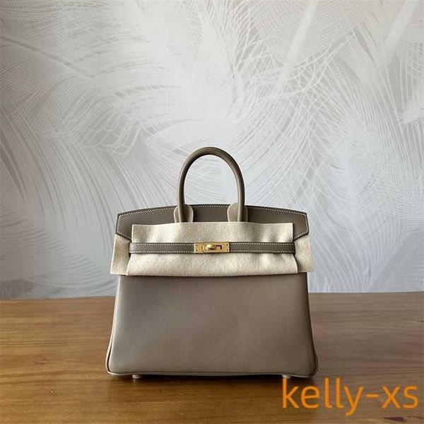 

designer 5a h ermess birkins handbag handmade wax thread women's bag bag elephant gray swiftqq