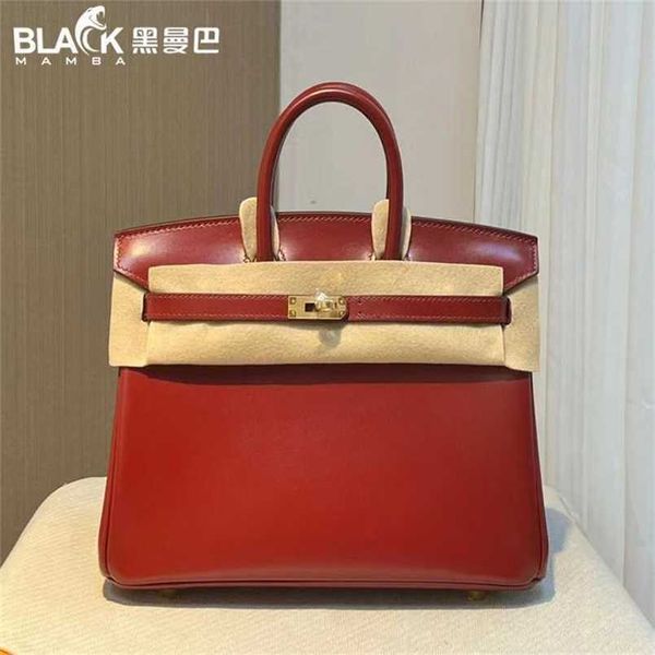 

designer birkins h ermeess crocodile leather handmade fully wine red box25cm fashion gold and silver buckle luxuryqq with logo qq