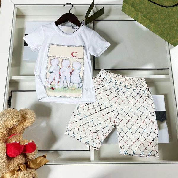

baby clothes kids designer sets short sleeve kid t shirt set graffiti design boys girls cloth summer tee with letters dhgate, White