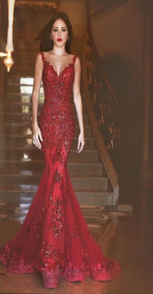 

arabic sequined mermaid prom dresses sheer backless evening party gowns sweep train sheer pageant dress7337344, Black