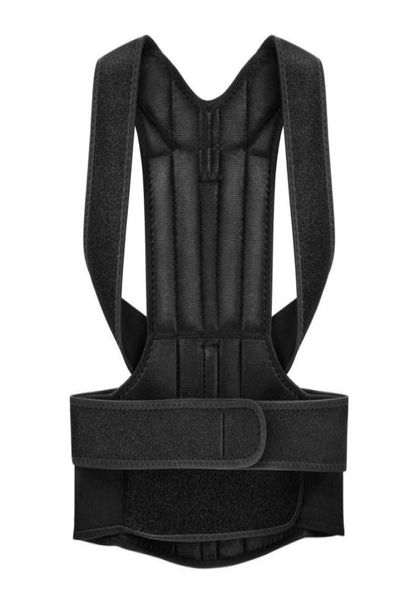 

adjustable posture corrector back support shoulder back brace posture correctionr spine corrector health postural fixer tape5901400, Black;gray