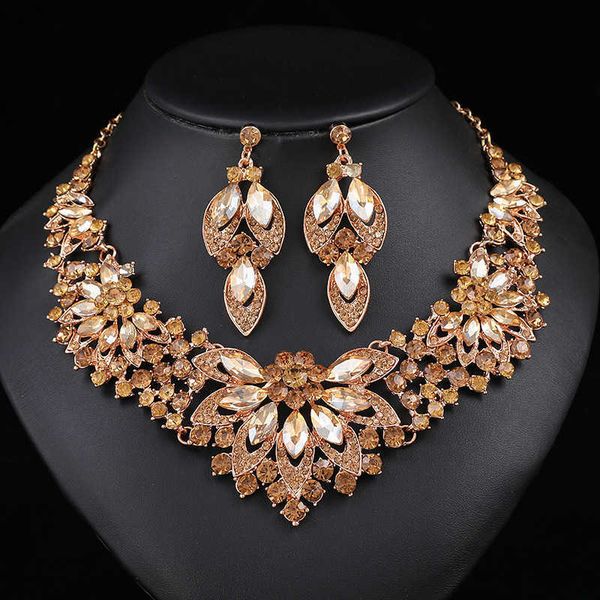 

necklace set women's luxury crystal banquet dress collar chain 230628, Silver