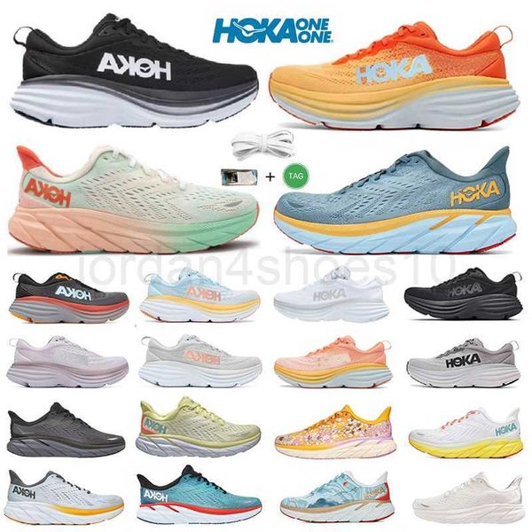 

hoka one bondi 8 running shoes for mens women clifton 9 carbon x 2 kawana challenger atr 6 sneakers lifestyle shock absorption triple white