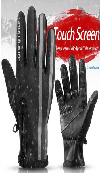

winter outdoor thermal ski gloves winter skiing waterproof snowboard gloves touch screen cycling motorcycle sports gloves warm mit3783658, Black