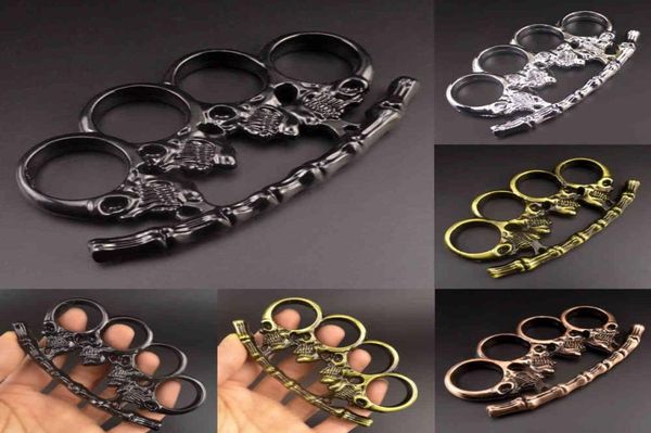 

finger baigujing four metal fist clasp ring defense designer knuckle copper tiger m8y95672787