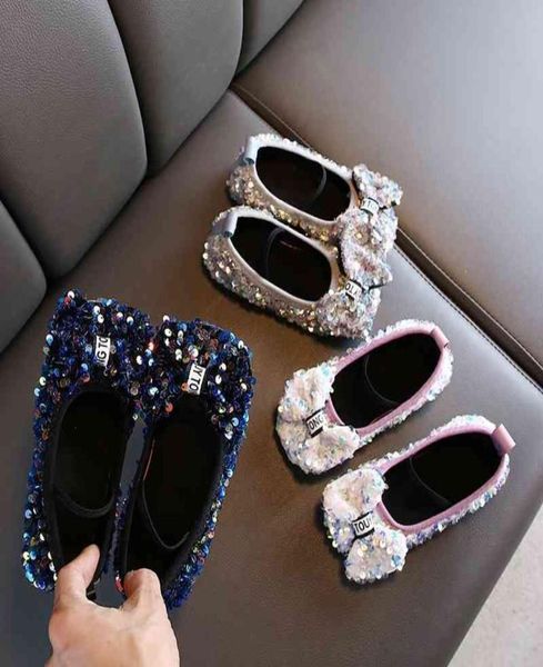 

spring autumn children girls shoes fashion bow sequins dance shoes for girls kids flat heel soft sole zapatos nia 2107135444814, Black