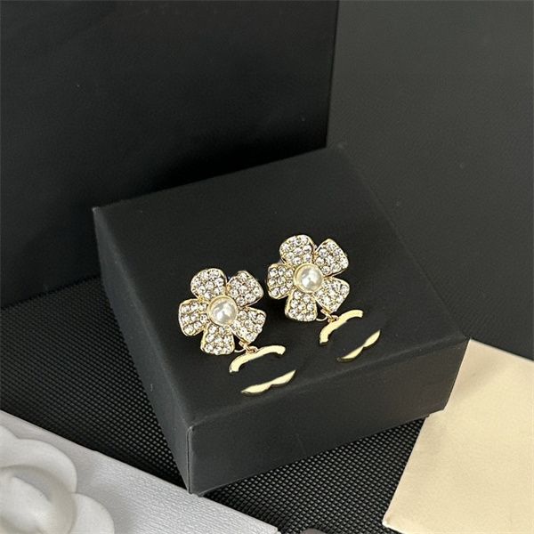 

classics retro earrings designer stud c earing luxury charm women diamond jewelry womam pearl ccity 7890, Golden;silver